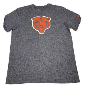 Nike NFL Chicago Bears Shirt Men Large Gray Team Apparel Graphic T-Shirt